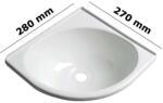 Osculati Chiuveta unghiulara din ABS, alb, 280x270x102mm (50.270.47) Chiuveta