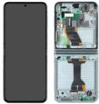 Samsung F731 Z Flip 5 5G 2023 Előlap keret+Belső, Nagy Lcd Kijelző+érintőpanel Zöld, Minth (GH82-31827D, GH82-31828D) Service Pack