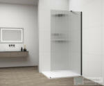 SAPHO ESCA BLACK MATT Walk-in zuhanyfal, falra szerelhető, flutes üveg, 1100mm (ES1311-02) (ES1311-02) - furdoszoba-szaniter