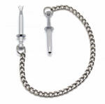 Rimba Cleme pentru Sfarcuri Bondage Rimba Nipple Clamps Argintiu 30 cm lungime