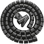 Ugreen Organizator cabluri universal tubular pentru birou, model spiralat, 3m, negru (DROP020)