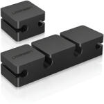 Ugreen Organizator cabluri pentru birou, set 3+1 din silicon cu autoadeziv, 6 spatii, negru (DROP018)
