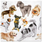 PAW Dogs Happiness papírszalvéta 33x33cm, 20db-os