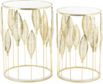 ART-POL Design arany 2db-os fém asztal szett, tükrös üveg asztallap 55x38x38/50x33x33cm (140325)