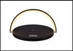 STRÜHM Saturn asztali lámpa fekete színben vezeték nélküli telefontöltővel (3863)