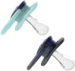 Dr. Brown's Suzeta silicon Advantage cu capac, nivel 1 (0-6 luni), baieti (2 pack) (PA12002)