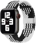 Hurtel Strap Fabric Band Apple Watch 9 / 8 / 7 / 6 / SE / 5 / 4 / 3 / 2 (41mm / 40mm / 38mm) fonott szövet csereszíj fekete és fehér