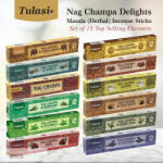 Tulasi Nag Champa Delights Füstölő Ajándékcsomag 12 illat