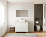 Savinidue Lisbona 100cm-es 2 fiókos fürdőszobaszekrény fehér tölgy & beton - smartbutor
