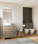 Savinidue Lisbona 60cm-es 2 fiókos fürdőszobaszekrény füstölt tölgy & beton - smartbutor