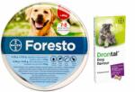 Bayer Pachet: Zgarda Antiparazitara Foresto L, 70 cm (>8 kg) + Drontal Dog Flavour, 6 tablete