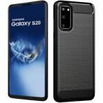  Husa OEM Carbon Neagra pentru Samsung Galaxy S20 5G G981 / S20 G980 (hsil/S20/Frcl/carb/n)