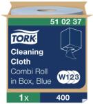Tork tekercses kéztörlő, dobozos kombi W1/W2/W3 Premium kék 1 rétegű 32x38 cm, 152 m/400 SCA510237