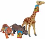 UP Int'l Set 3 figurine din cauciuc animale salbatice, Girafa Tigru Hipopotam, 22 - 30 cm (UP26698GTH) Figurina