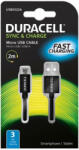 Duracell Cablu Date DURACELL USB Male la microUSB Male, 2 m, Black (USB5023A)