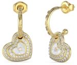 Guess Cercei Guess Amami rotunzi inima cu cristale si Mother of Pearl JUBE04019JWYGWHT-U
