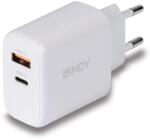 Lindy USB Ladegerät Typ A+C GaN Charger 65W, weiß (73428) (73428)