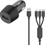 2GO USB KFZ-Ladegerät 3in1 Micro-USB, Lightning, USB-C sw (797258) (797258)
