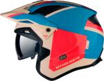 MT Helmets MT District SV Analog D27 nyitott trial bukósisak piros-kék-bézs