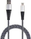 2GO USB-A apa - USB-C apa Adat és töltő kábel - Ezüst/Fekete (1m) (795953) (795953)