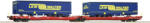 Roco 77385 Konténerszállító ikerkocsi, zsebeskocsi, Sdggmrs 738/T3000e, LKW Walter félpótkocsikkal, DB AG VI (9005033773854)