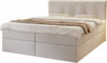 MV Krémszínű DEAN kárpitozott ágyneműtartós boxspring ágy Méret: 180x200