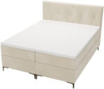MV Krémszínű DEANAS kárpitozott ágyneműtartós boxspring ágy Méret: 180x200