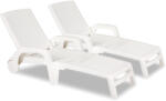 BICA Set de două șezlonguri pliabile din tehnoratan Miami alb Bica (BC178BIAD)