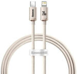  USB Type-C töltő- és adatkábel, Lightning, 120 cm, 20W, gyorstöltés, PD, cipőfűző minta, Baseus Crystal Shine, CAJY001304, rózsaszín