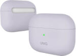  Bluetooth fülhallgató töltőtok tartó, szilikon, vezeték nélküli töltés támogatás, Apple AirPods Pro kompatibilis, Uniq Lino, levendula