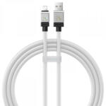  USB töltő- és adatkábel, Lightning, 100 cm, 2400 mA, törésgátlóval, gyorstöltés, Baseus Coolplay, CAKW000402, fehér