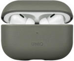  Bluetooth fülhallgató töltőtok tartó, Bőr, vezeték nélküli töltés támogatás, Apple AirPods Pro 2 kompatibilis, Uniq Terra, zöld