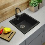 Gamma Decor 4850 gránit mosogató, szifonnal, fekete, beépíthető (ZLE000156)