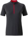 Daiber Tricou de ciclism pentru femei cu fermoar scurt JN513 - Titan / tomato | 2XL (JN513-1752627)