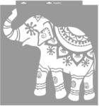 MyWall Indiai elefánt stencil - 3D - 59x63 cm extra
