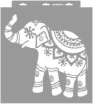 MyWall Indiai elefánt stencil - 3D - 38x42 cm nagy