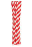 Godan Red Stripes, Piros rugalmas papír szívószál 12 db-os (MLG126761)