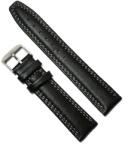  Curea de ceas Neagra din piele naturala cu dubla cusatura Alba 20mm 22mm GR268 (GR268)