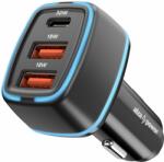 AlzaPower Car Charger P220 USB-A + USB-C Power Delivery 30W - fekete (APW-CC3PD03PB)