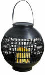  Solar lámpa, LED, rattan, felakasztható, fekete, 23 cm (CX2100090)