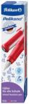 Pelikan Stilou penita M, grip ergonomic, pentru dreptaci, 1 patron mare albastru inclus, culoare rosu, in cutie de carton, Pelikan 824460