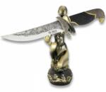 Albainox Panoply kés Sirenita Imperial Albainox 31514 3D kijelző állvánnyal, damaszkusz gravírozott pengével