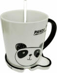 Pufo Bögre kerámia tetővel és kanál Pufo Lonely Panda kávéhoz vagy teá (Pufo2989C)
