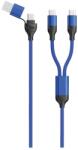 2GO USB-A/USB-C apa - 2x USB-C apa Adat és töltő kábel - Kék (1, 2m) (797366) (797366)