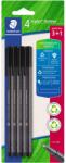 STAEDTLER Fineliner triplus Filctoll készlet - Fekete (4 db / csomag) (334 R-9BK4) (334 R-9BK4)