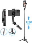 Techsuit Selfie Stick si Trepied Stabil Bluetooth, 113cm, Techsuit (L13), Black
