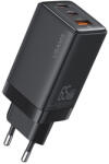 USAMS Incarcator Priza 2x Type-C PD65W, USB-A 3A, Usams (US-CC180), Black