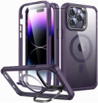 ESR Husa pentru iPhone 14 Pro Max + Folie, ESR Shock Armor Kickstand HaloLock, Clear Purple