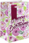 Eurowrap ajándéktasak (12, 7x20, 3x9 cm) rózsaszirmos, Happy Birthday (4) (33970-9C)