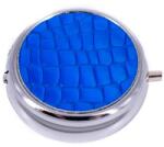 Angelo kör alakú színes zsebhamutál - króm, kék pikkely mintás (A-400802-6)